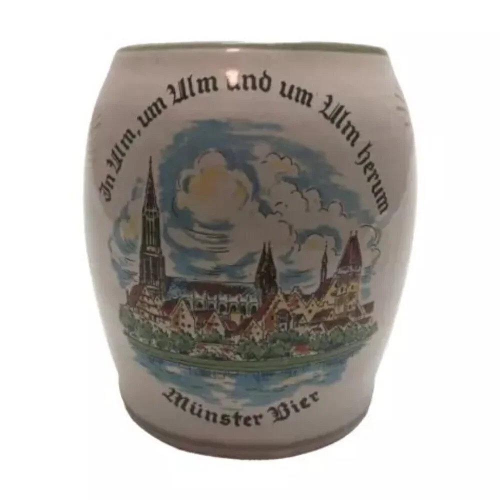 Beer Mug Ulmer Keramik Munster Ceramic Bier Stein Early Logo Germany Vintage EUC